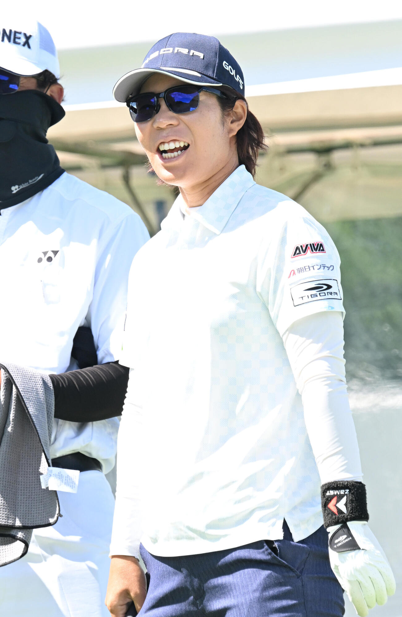 プロアマ戦に臨む穴井詩（撮影・千葉一成）
