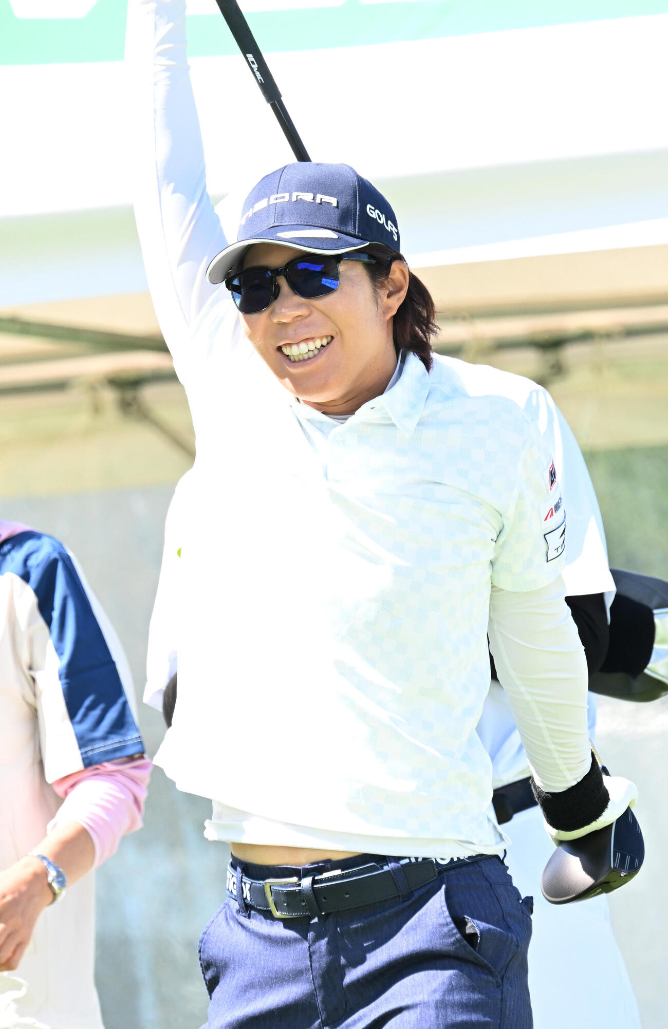 プロアマ戦に臨む穴井詩（撮影・千葉一成）