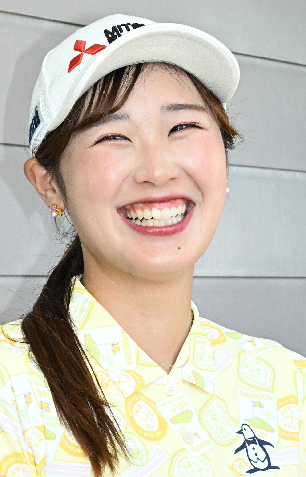 練習後、取材に応じる吉沢柚月（撮影・千葉一成）