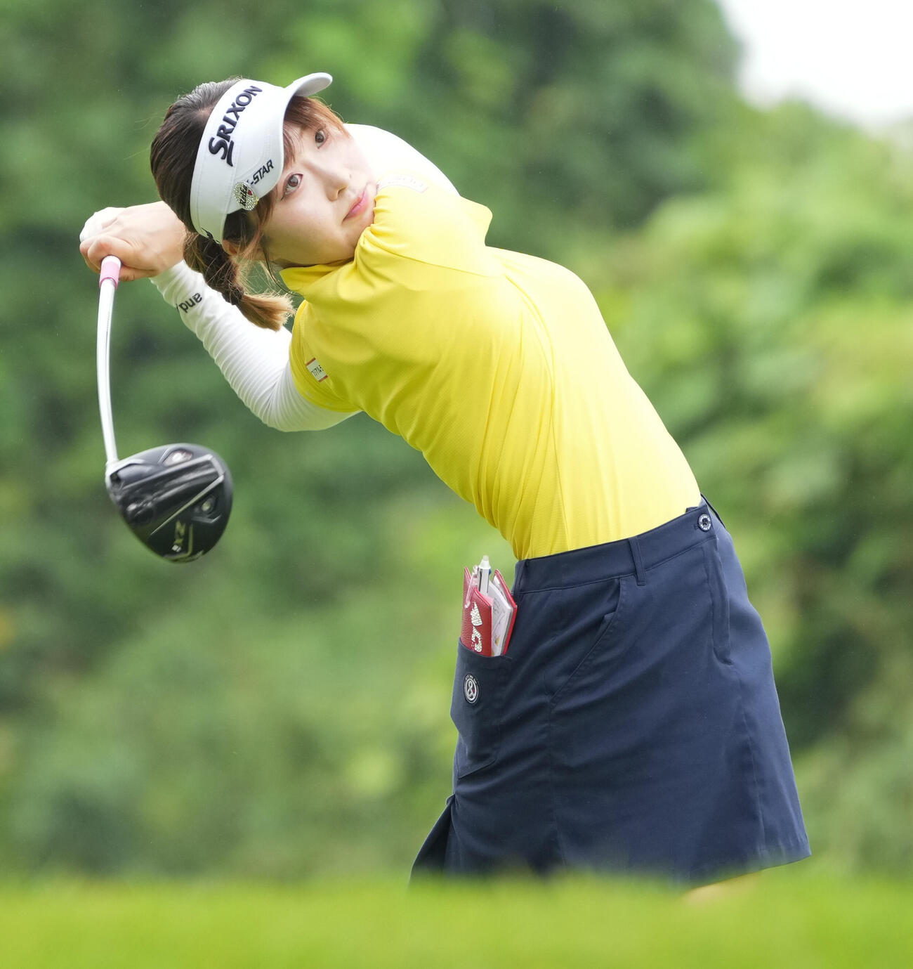 3番、ティーショットを放つ都玲華