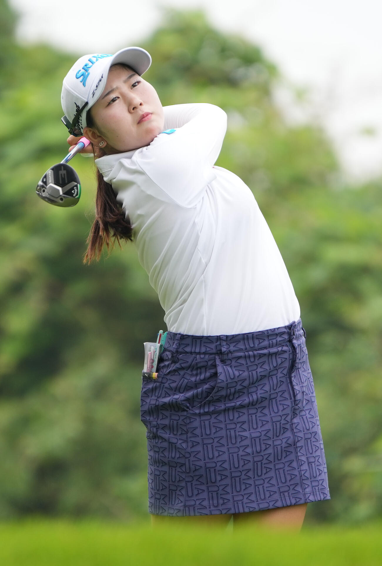 3番、ティーショットを放つ藤本愛菜