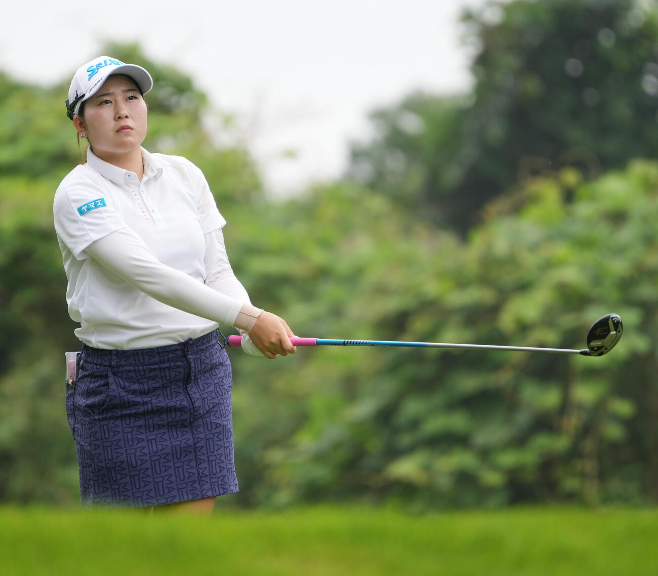 3番、ティーショットを放つ藤本愛菜