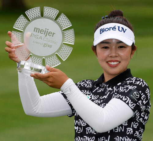 山下美夢有「今シーズン初優勝」報告 逆転Vに「天晴」「流石日本の