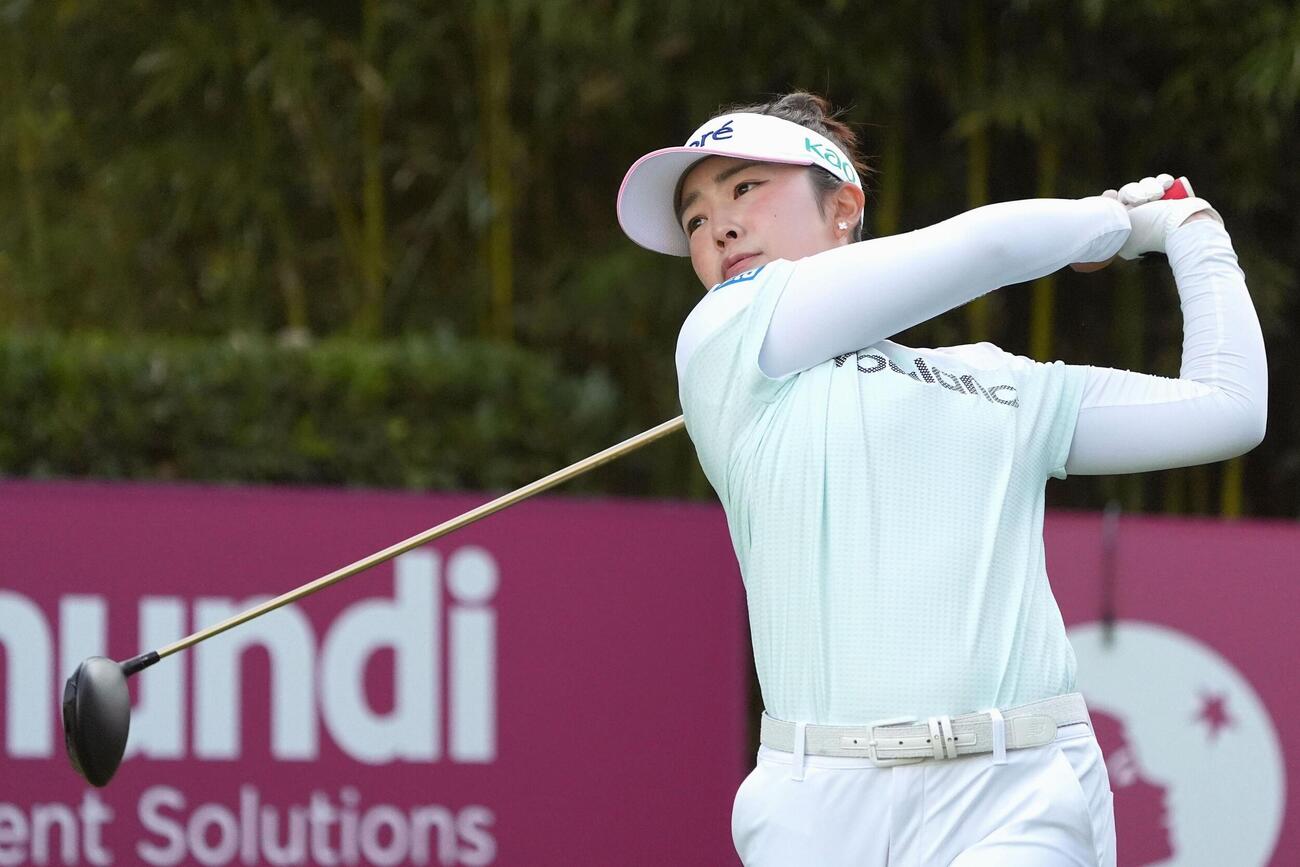 第1ラウンド、1アンダーで35位の山下美夢有＝エビアン・リゾートGC（共同）