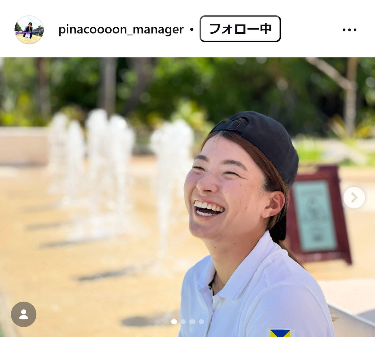 渋野日向子のマネジャーインスタグラムから