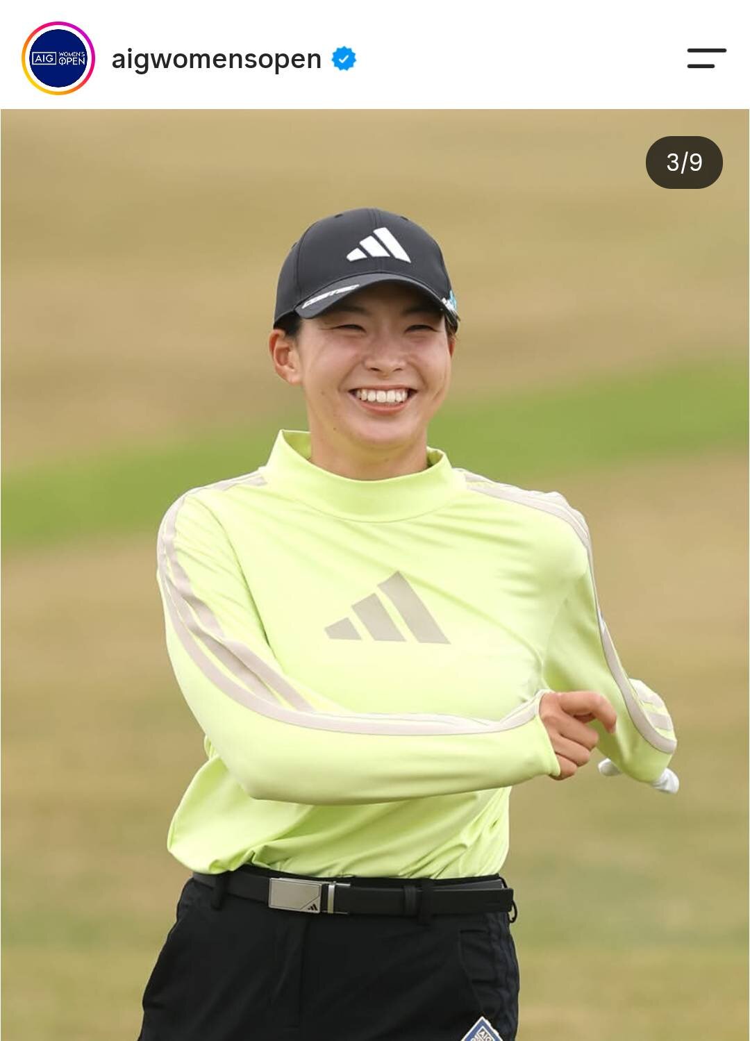 AIG全英女子オープンのインスタグラムに登場した渋野日向子