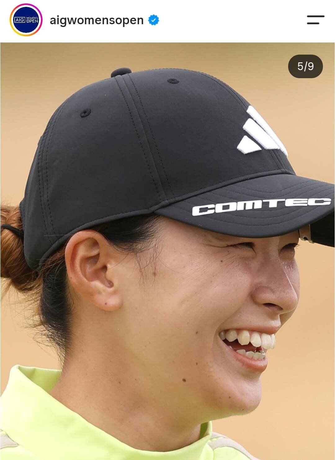 AIG全英女子オープンのインスタグラムに登場した渋野日向子