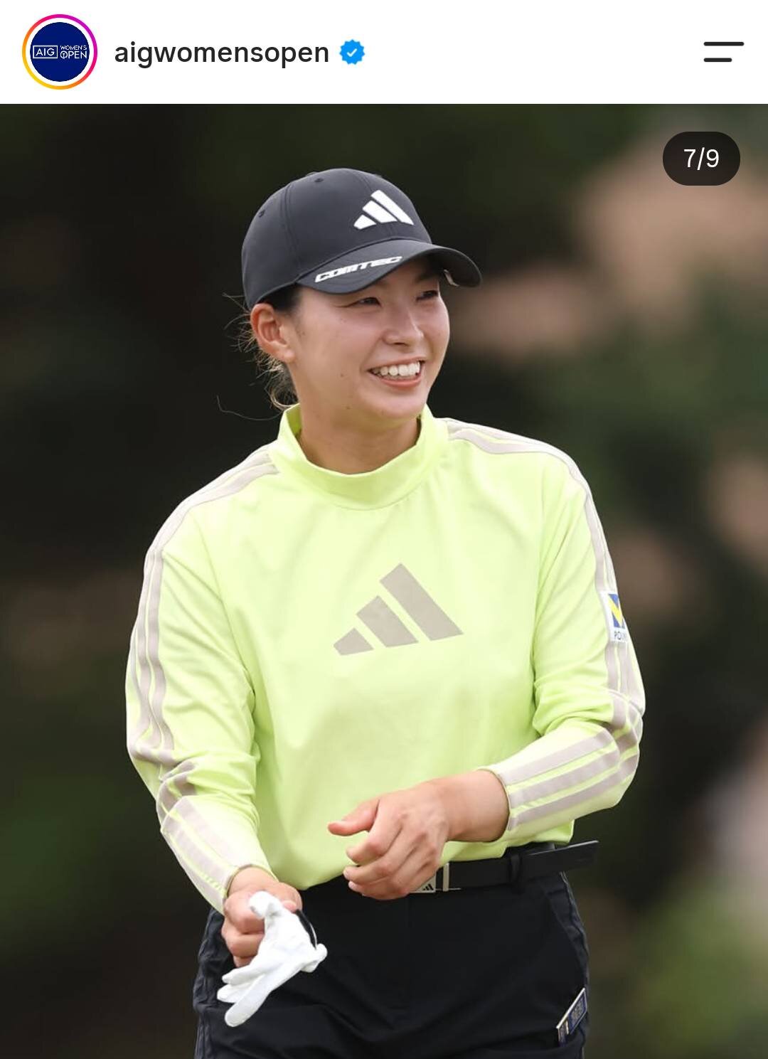 AIG全英女子オープンのインスタグラムに登場した渋野日向子