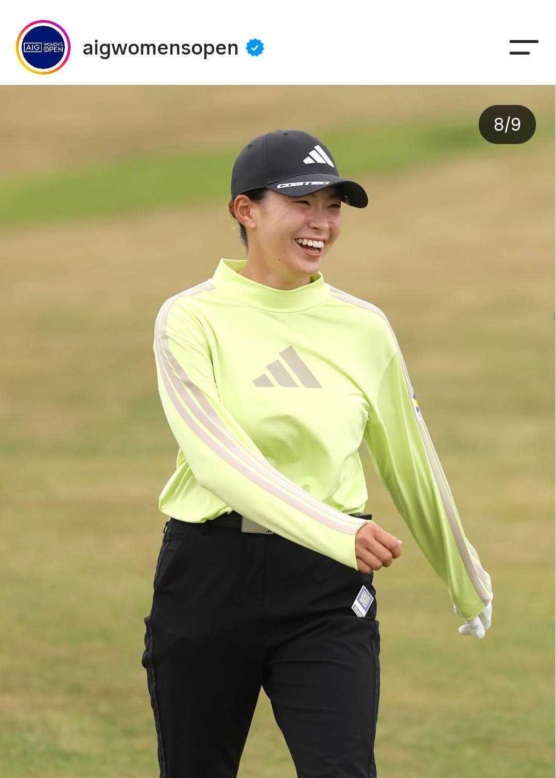 AIG全英女子オープンのインスタグラムに登場した渋野日向子