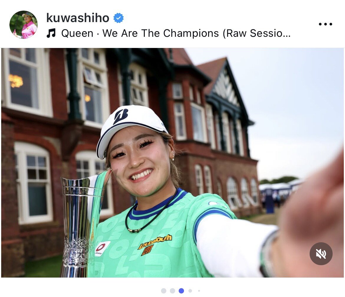 インスタグラムで全英女子オープン優勝の喜びをつづった桑木志帆