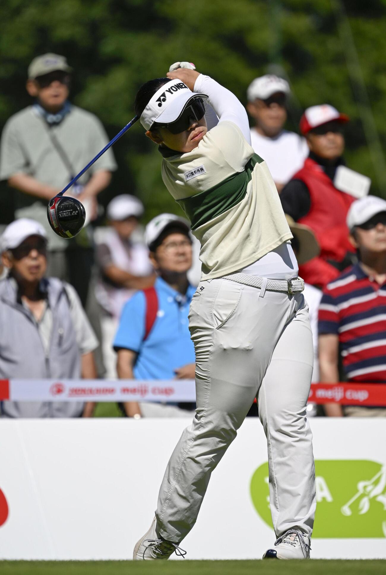 第1日、4アンダーで首位の池ケ谷瑠菜＝札幌国際CC（共同）