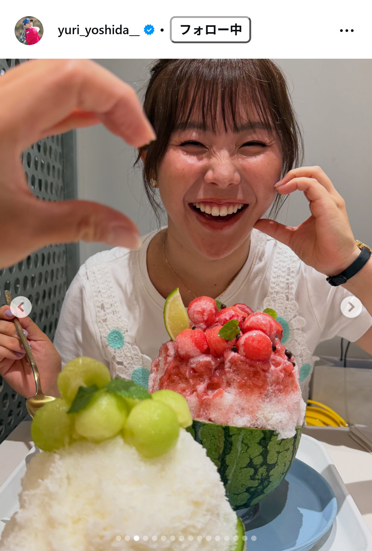 吉田優利のインスタグラムから