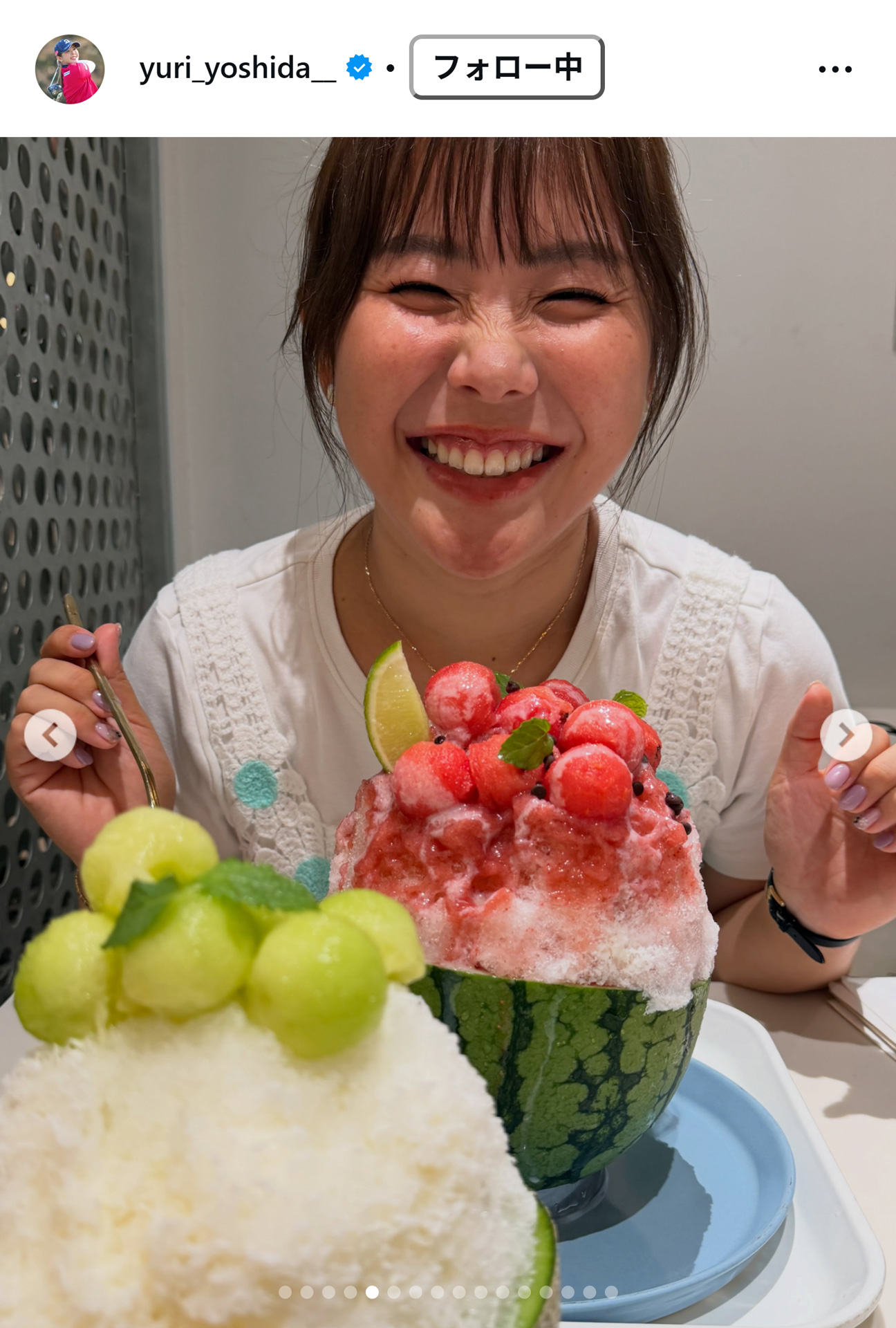 吉田優利のインスタグラムから