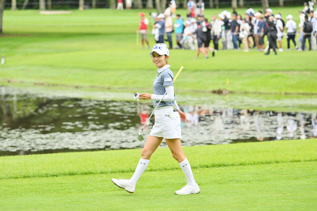 5番、ラウンドする安田祐香（撮影・滝沢徹郎）