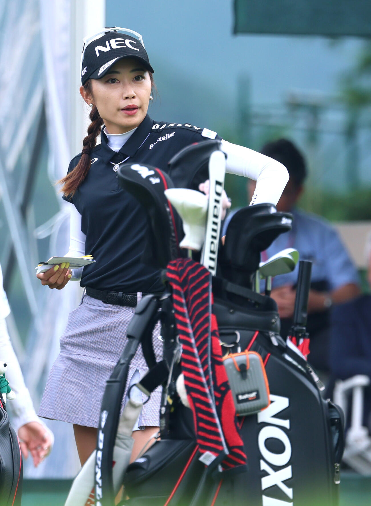 1番、スタートを待つ安田祐香（撮影・水谷安孝）
