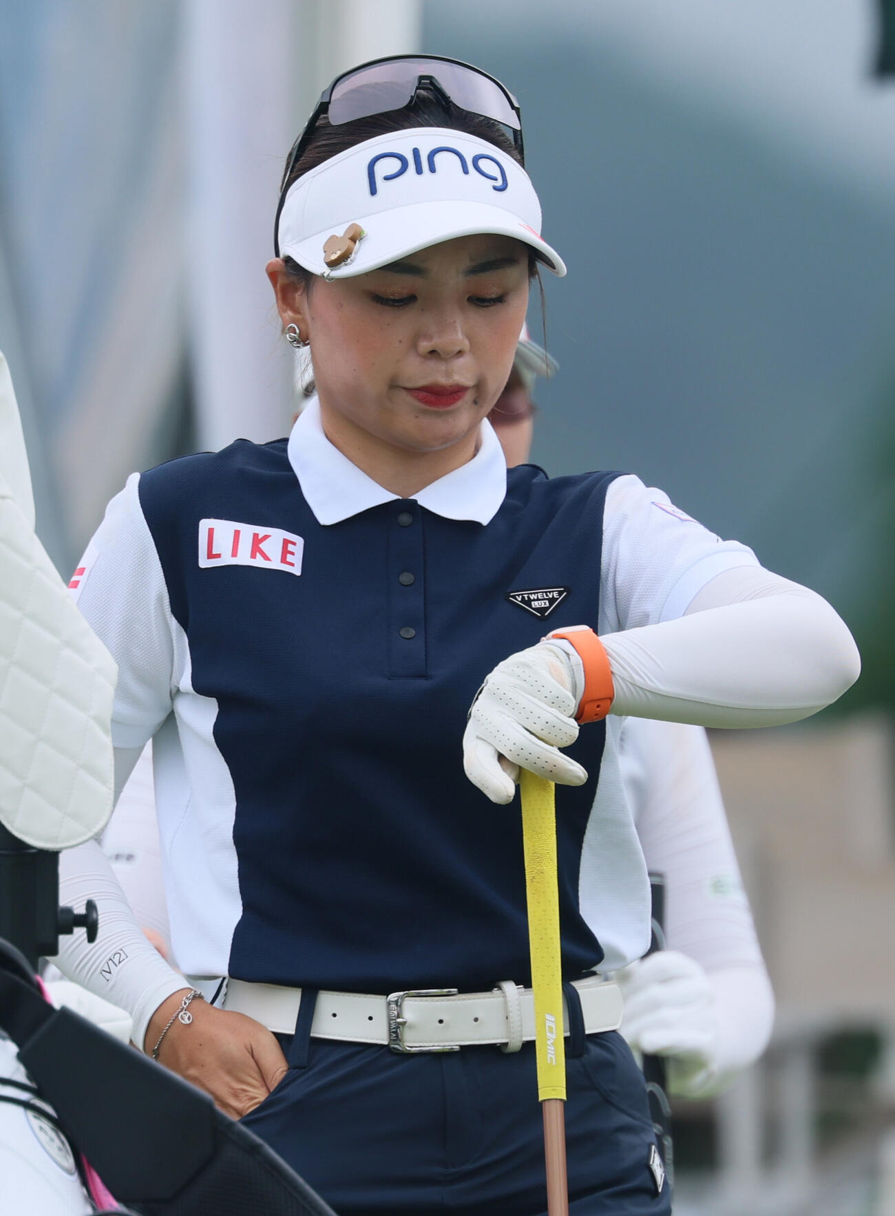 1番、スタートを待つ藤田かれん（撮影・水谷安孝）