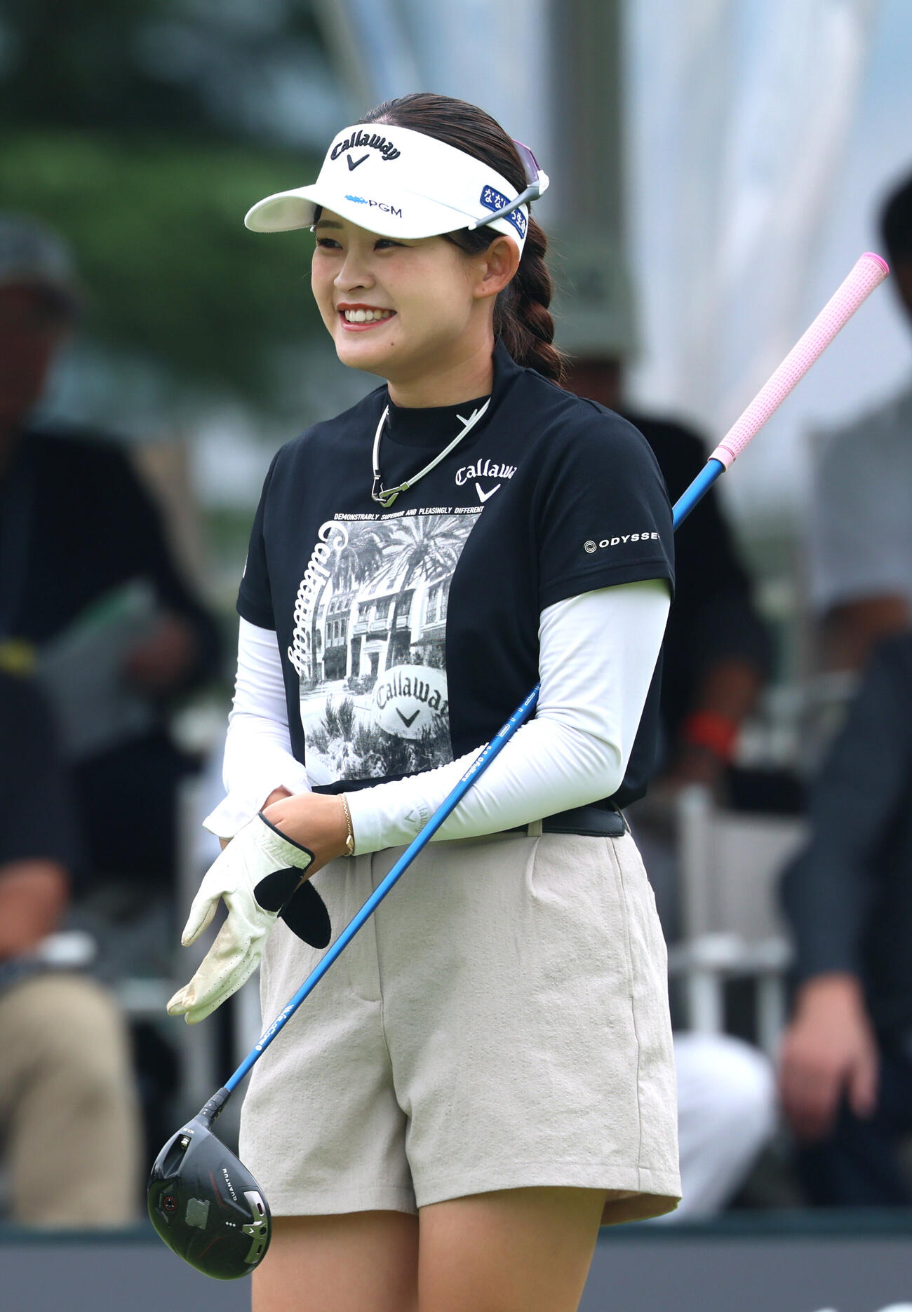 1番、笑顔を見せる政田夢乃（撮影・水谷安孝）