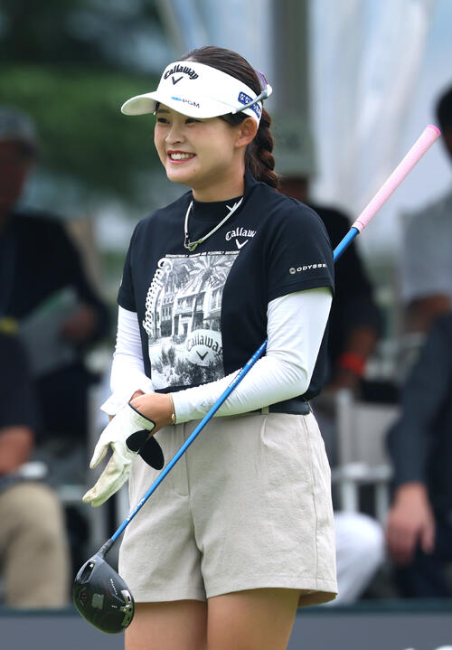 1番、笑顔を見せる政田夢乃(撮影・水谷安孝)