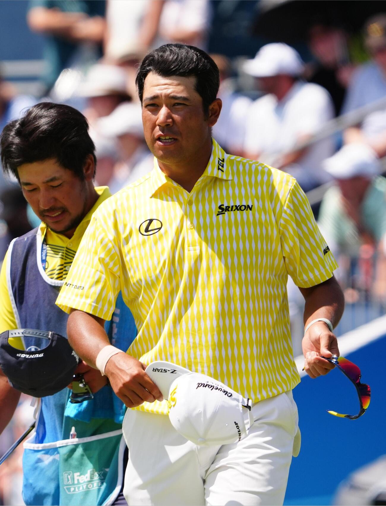 最終ラウンド、ホールアウトする松山英樹。通算3アンダーで28位＝ベルリーブCC（共同）