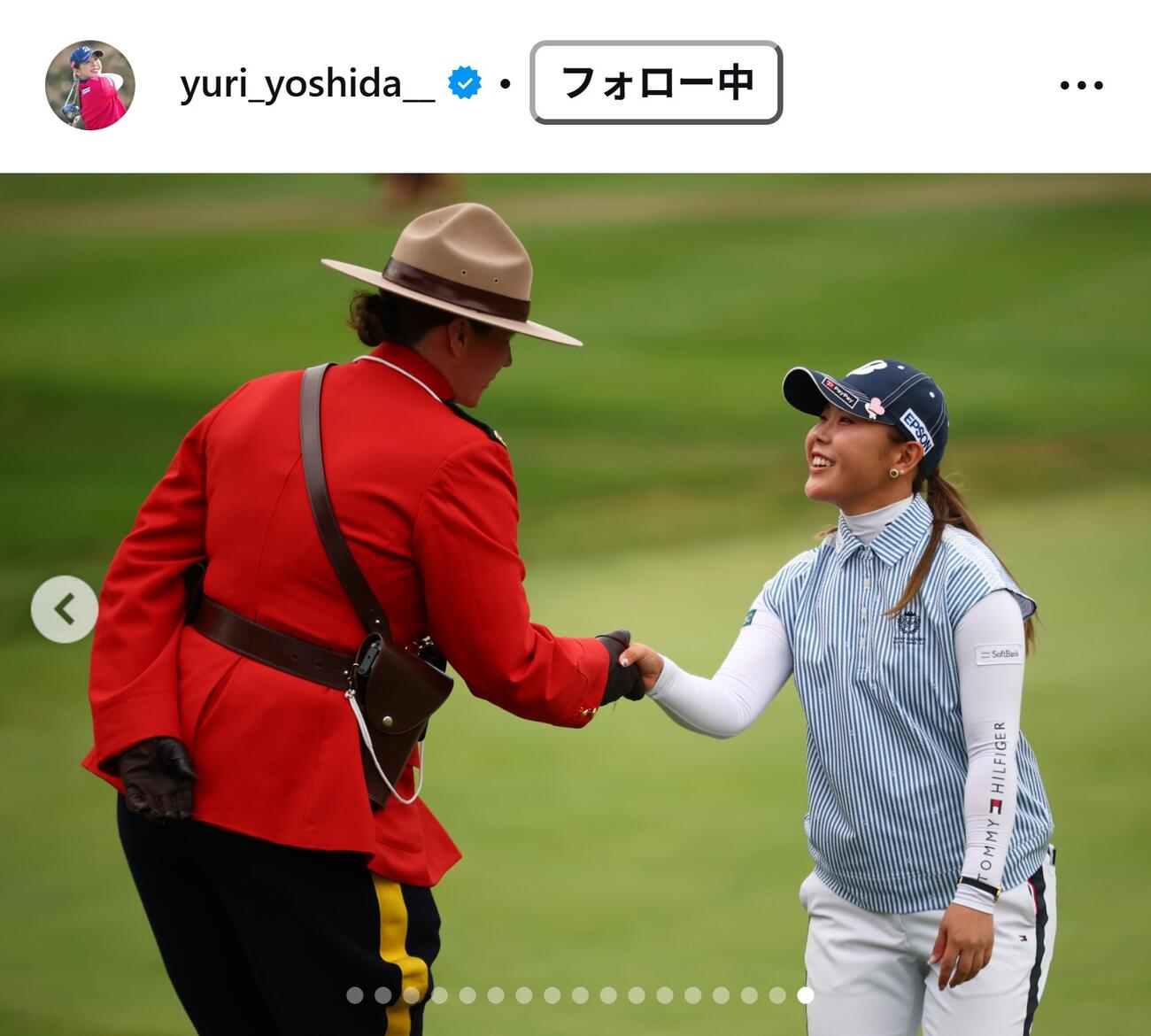 吉田優利のインスタグラムから