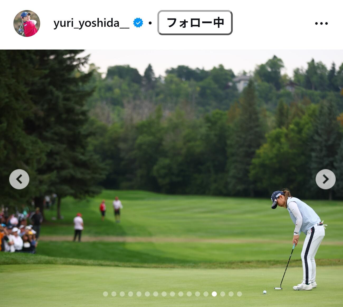 吉田優利のインスタグラムから