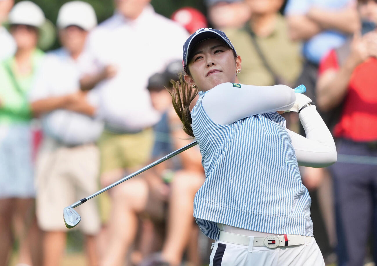 最終ラウンド、通算14アンダーで2位の吉田優利＝ロイヤル・メイフェアGC（共同）