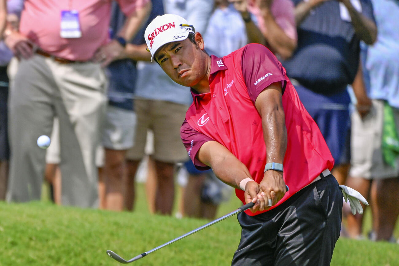 第2ラウンド、通算1アンダーで27位の松山英樹＝イーストレークGC（共同）