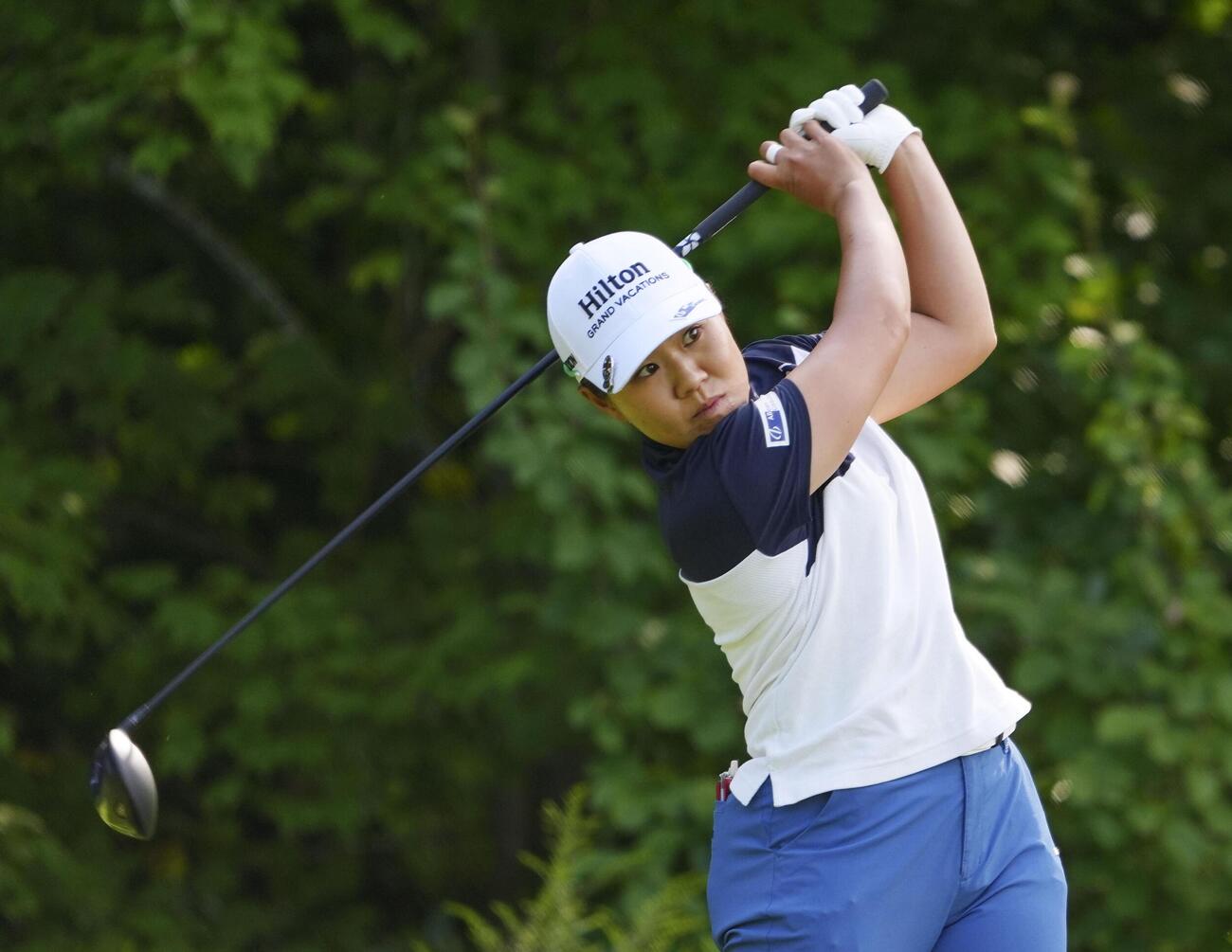 最終ラウンド、通算7アンダーで13位の畑岡奈紗＝TPCボストン（共同）