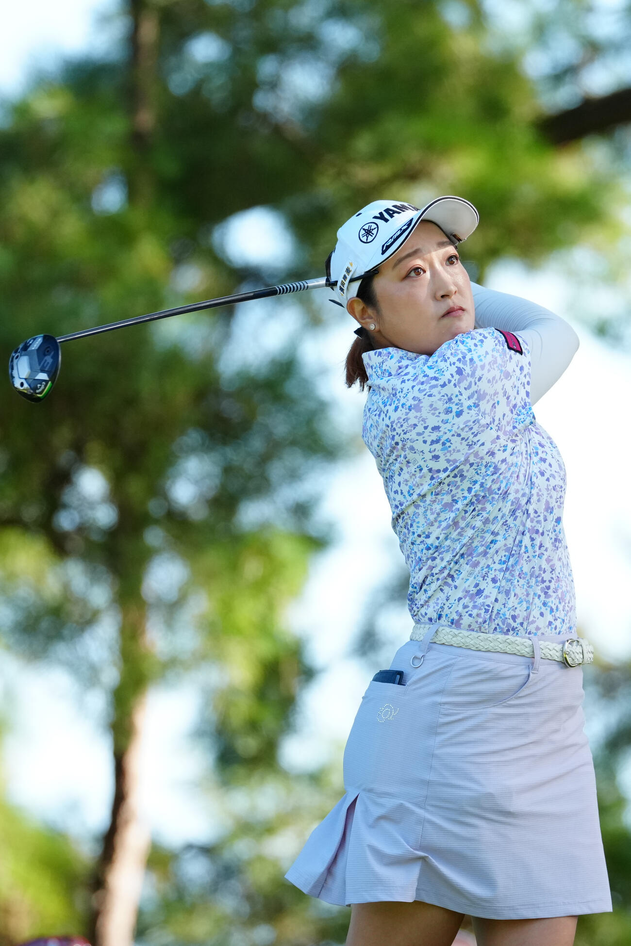 11番、ティーショットを放つ高木優奈（撮影・江口和貴）
