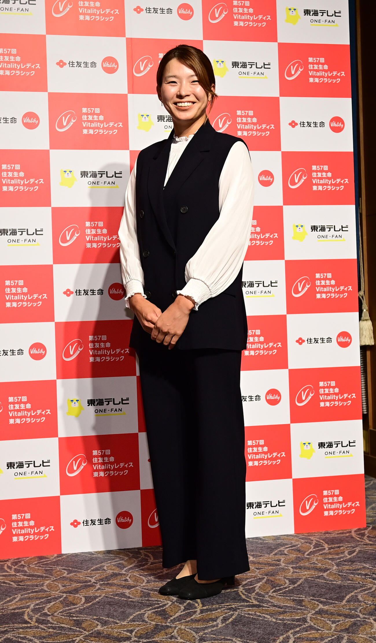 住友生命レディス東海Cの前夜祭に出席した渋野日向子（撮影・森本幸一）