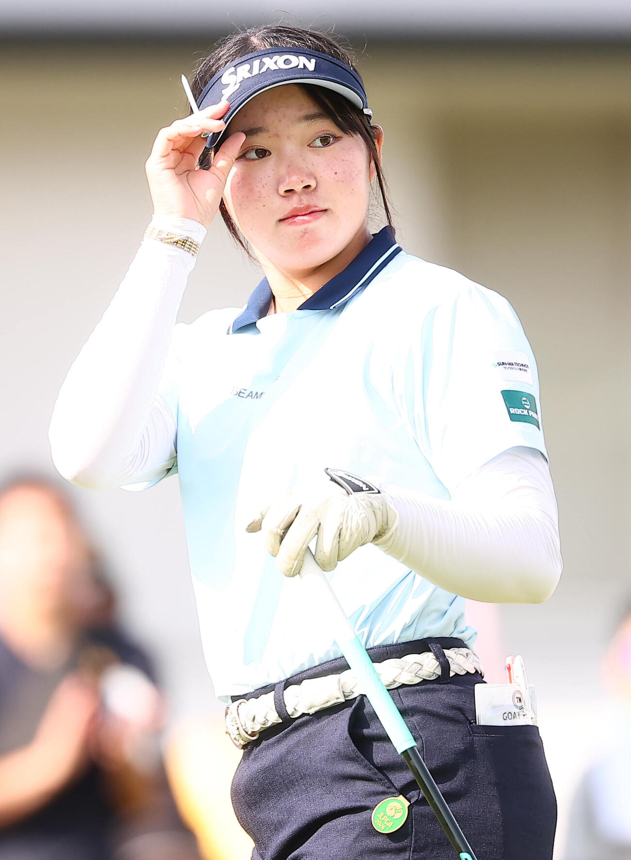 1番、第1打に臨む福山恵梨（撮影・野上伸悟）