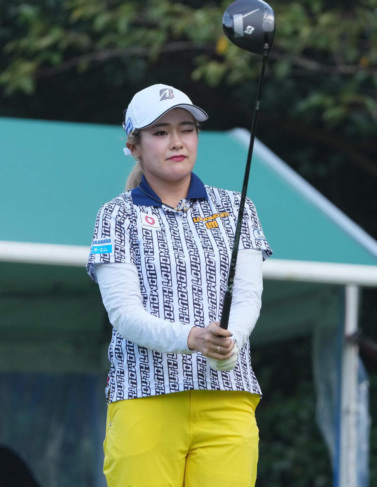 プロアマ大会に出場する桑木志帆（撮影・森本幸一）