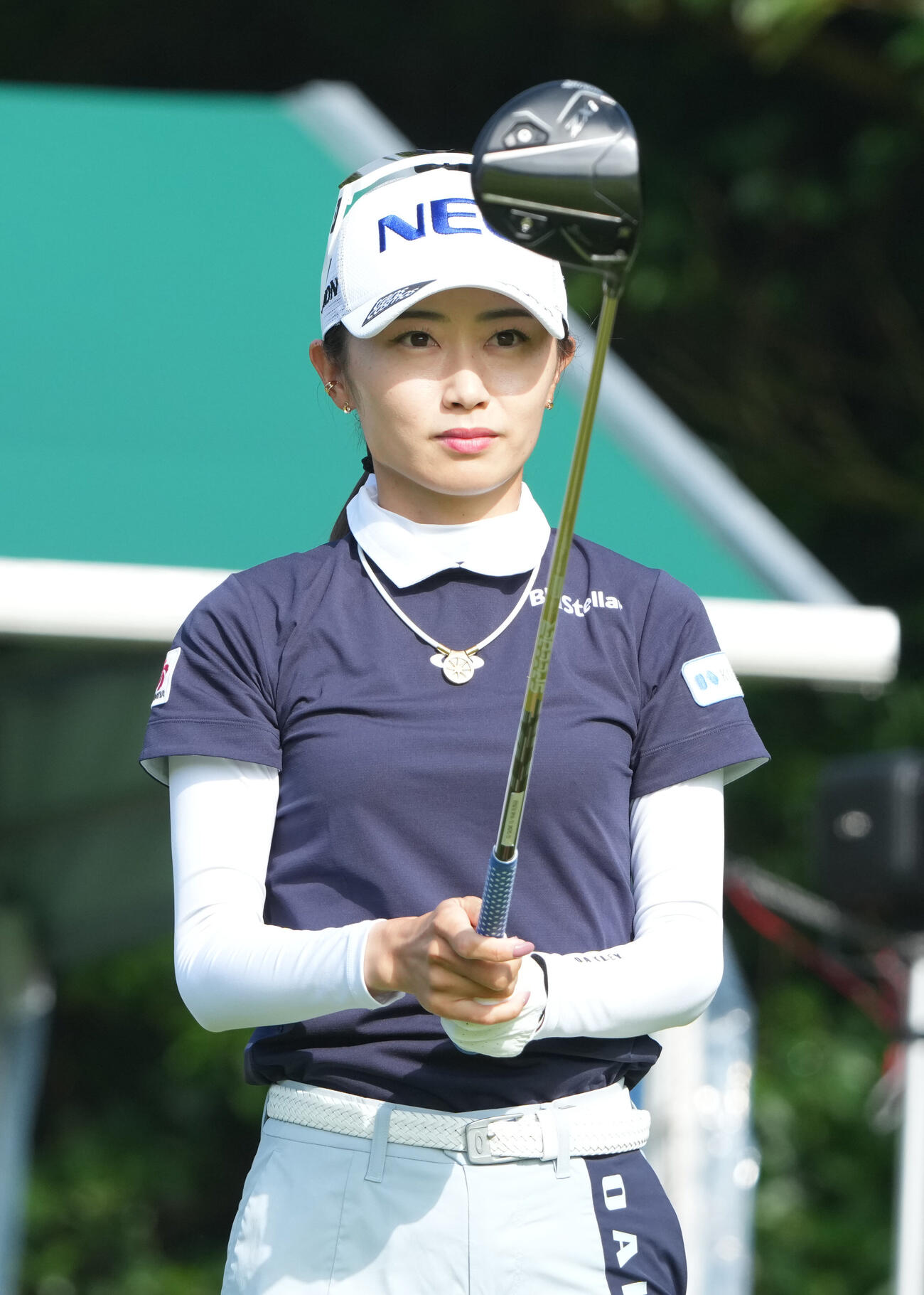 プロアマ大会に出場する安田祐香（撮影・森本幸一）