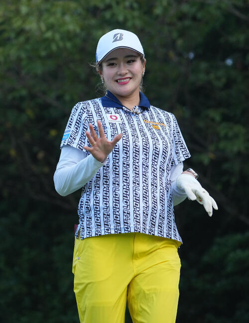 プロアマ大会に出場する桑木志帆（撮影・森本幸一）