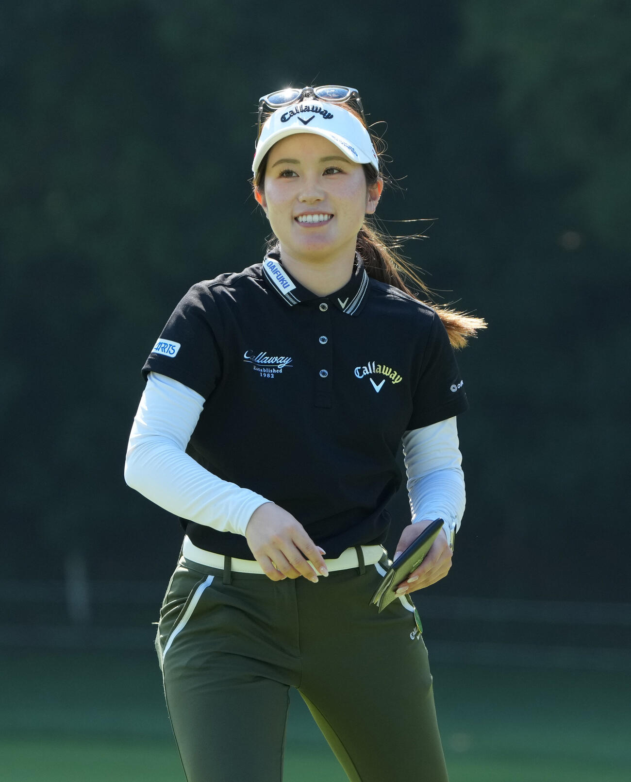 住友生命レディス東海C「プロアマ大会」　　プロアマ大会に出場する西村優菜（撮影・森本幸一）