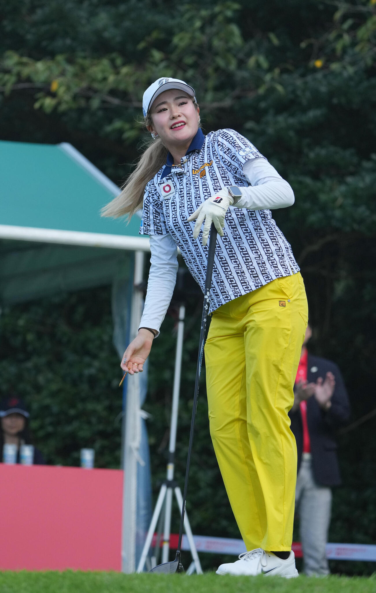 プロアマ大会に出場する桑木志帆（撮影・森本幸一）