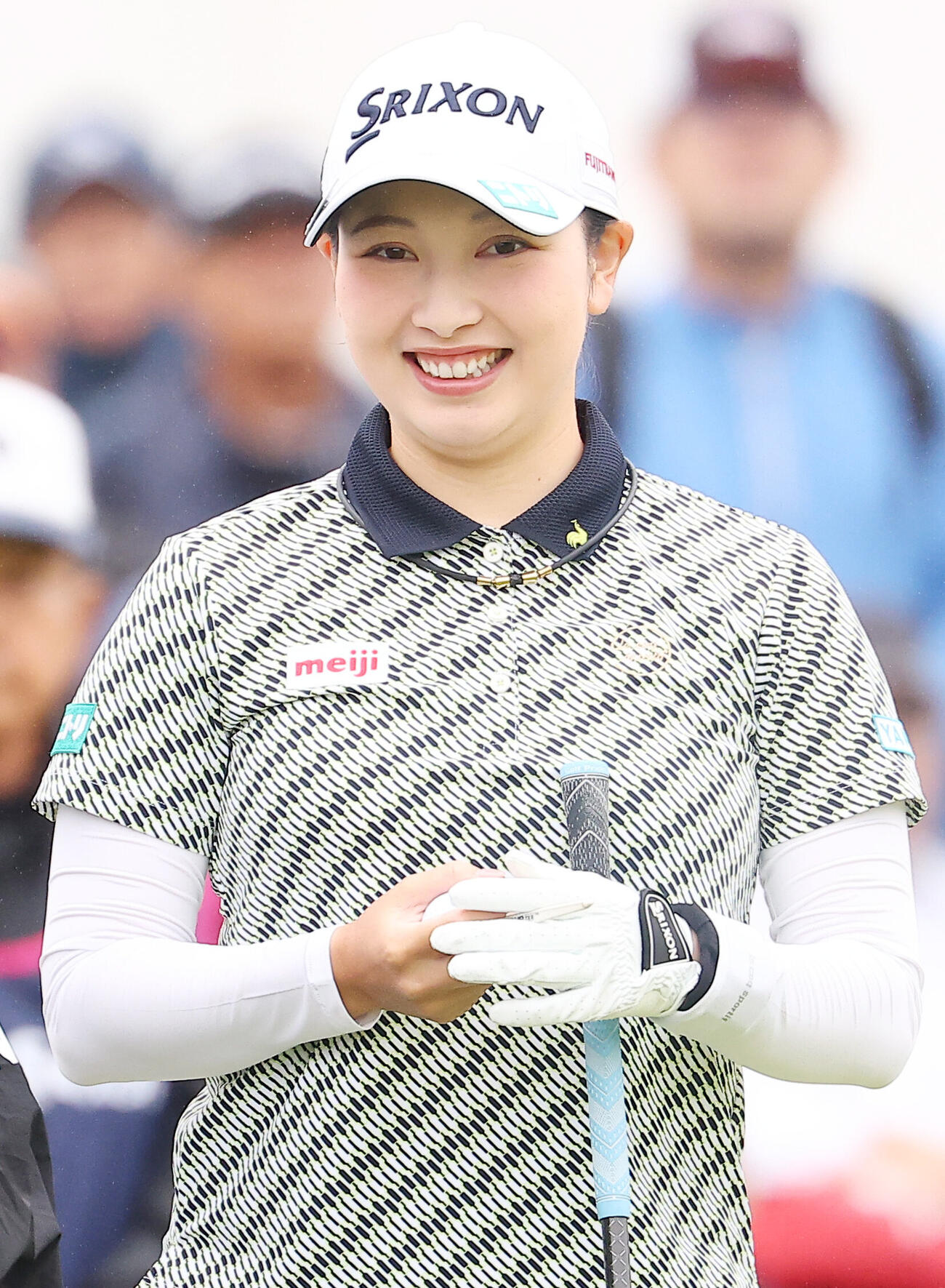 1番、笑顔をみせる小祝さくら（撮影・野上伸悟）