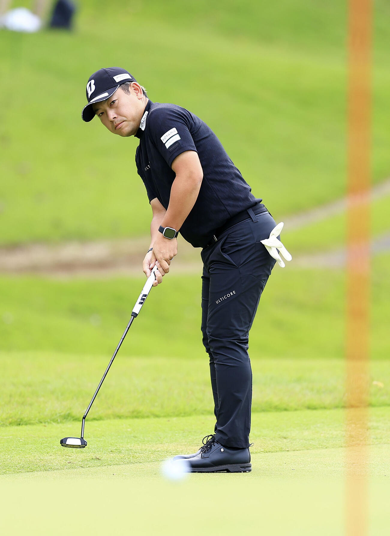 最終日、通算12アンダーで2位の勝亦悠斗＝グランフィールズCC(共同)