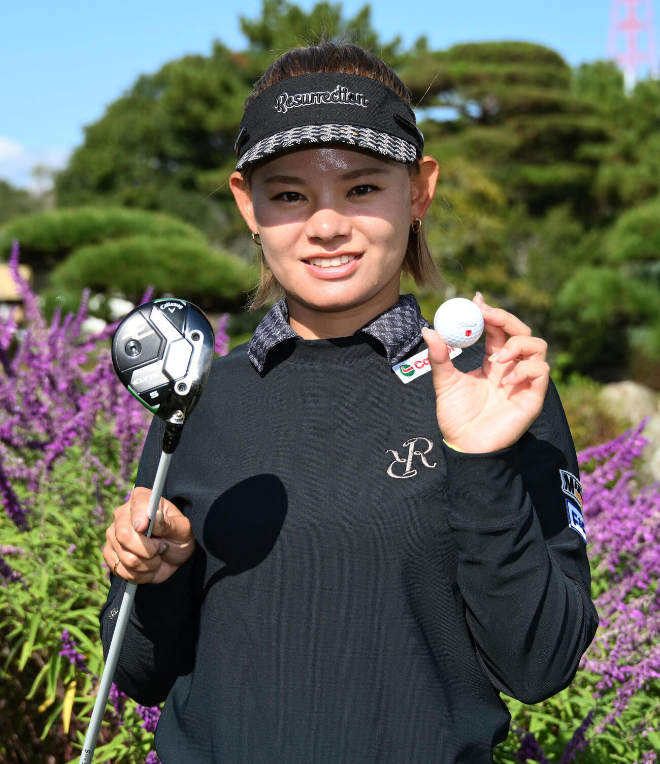 7番でホールインワンを達成した森井あやめ（撮影・石井愛子）