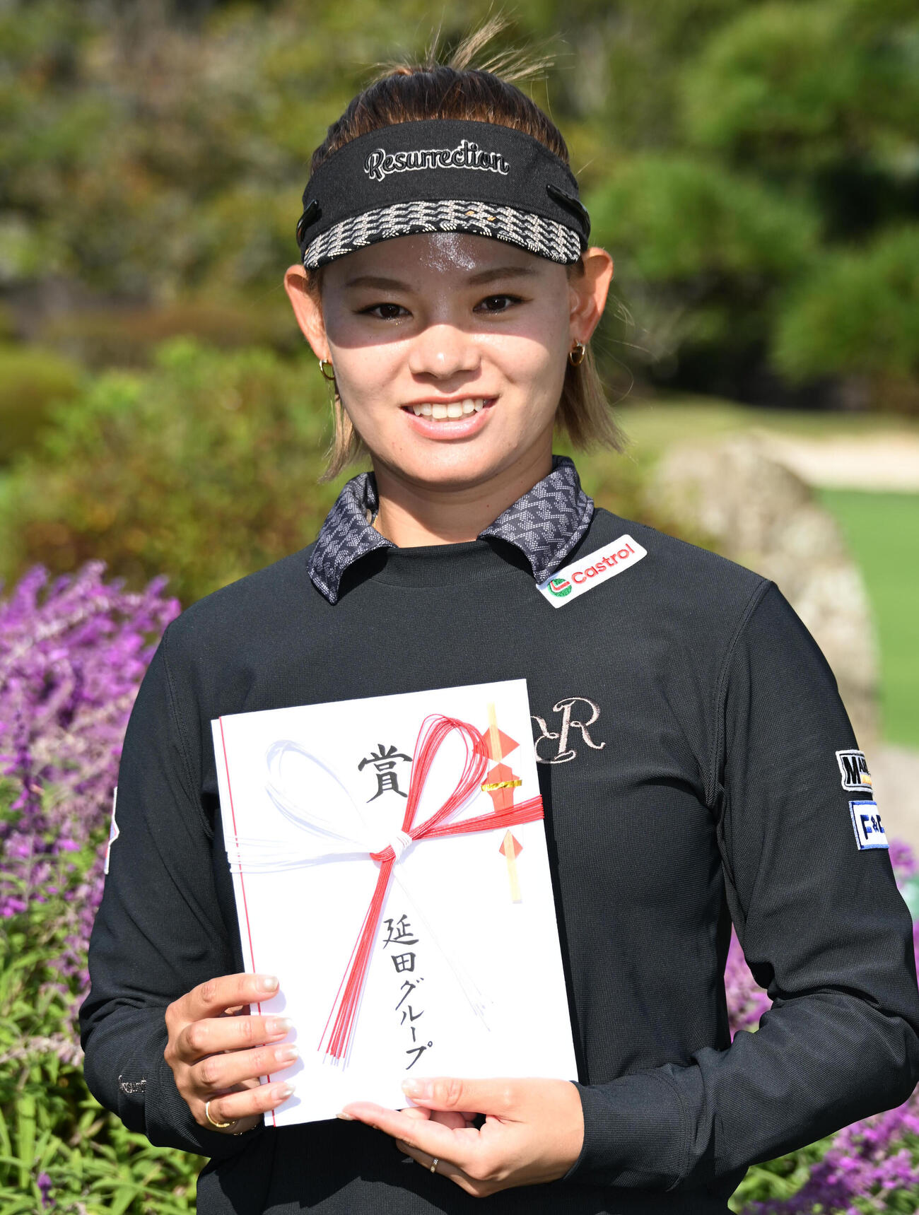 7番でホールインワンを達成した森井あやめ（撮影・石井愛子）