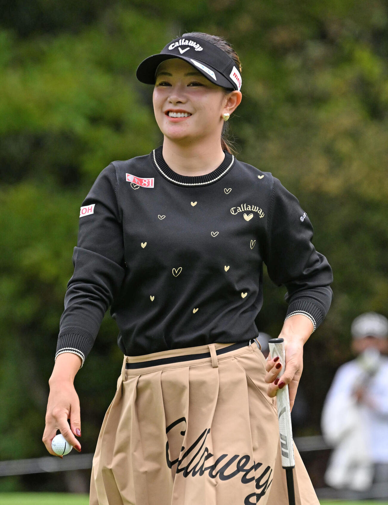 1番を終え移動する河本結（撮影・石井愛子）