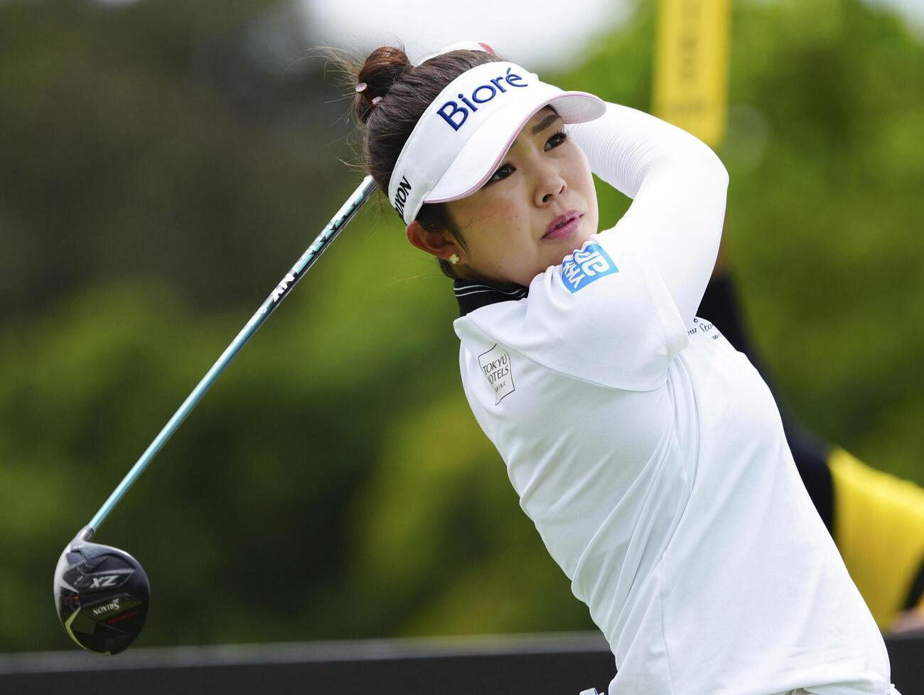 第1ラウンド、7アンダーで2位につけた山下美夢有＝クアラルンプール・クラブ（共同）