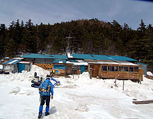 登り５時間、鳳凰三山南御室小屋に着いた