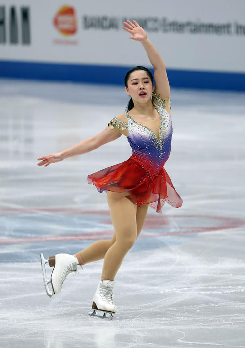 フィギュア世界選手権　女子ＳＰで演技する樋口新葉（撮影・ＰＮＰ）