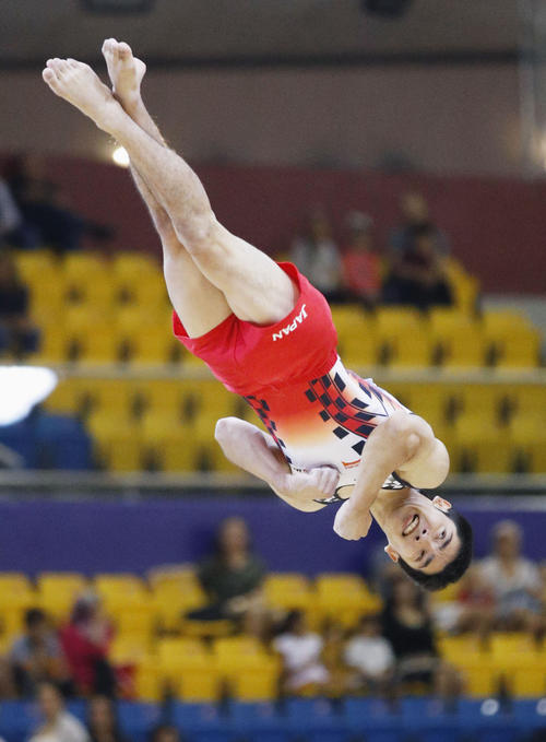 男子種目別決勝　白井の床運動（共同）