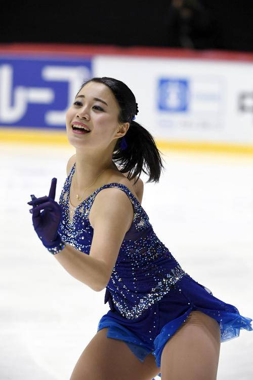 女子SPで2位発進した白岩（AP)