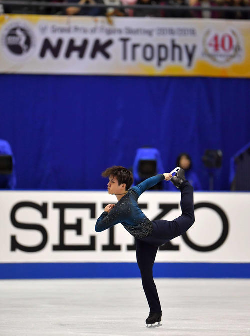 FSで力強い演技を見せる宇野昌磨（撮影・上田博志）＝2018年11月10日、広島グリーンアリーナ