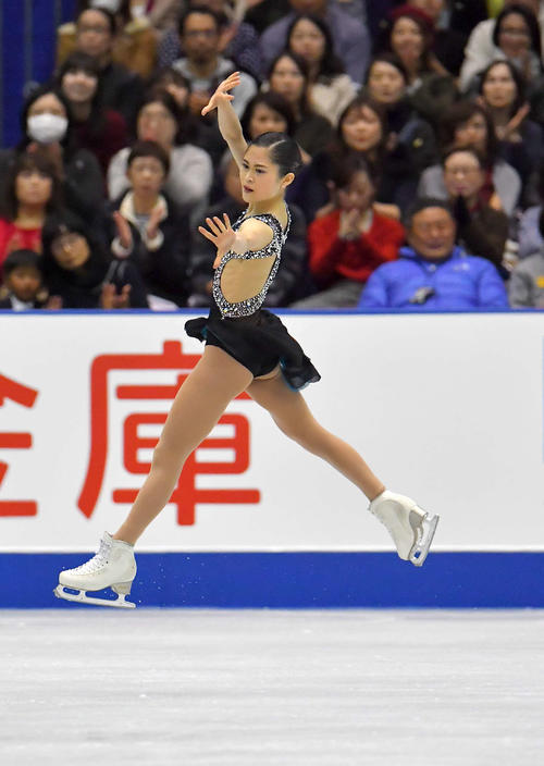 FSで切れのある演技で2位に入った宮原知子（撮影・上田博志）＝2018年11月10日、広島グリーンアリーナ