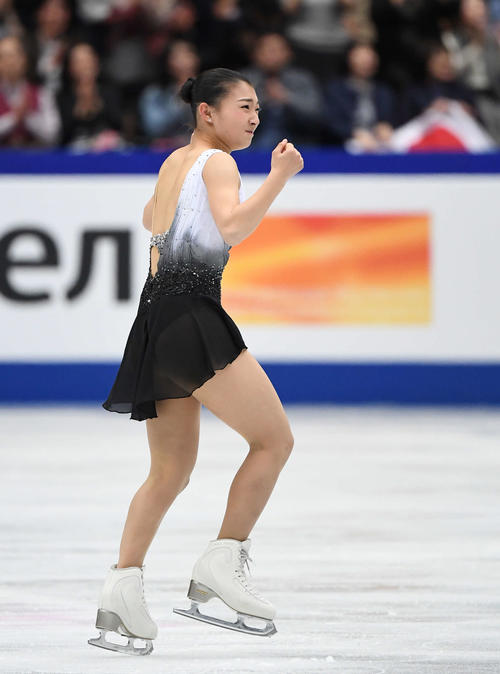 フリーを終え悔しがる坂本（撮影・鈴木みどり）
