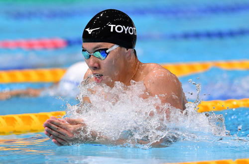 男子200メートル平泳ぎ決勝の渡辺（撮影・滝沢徹郎）
